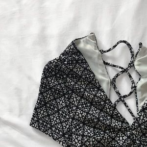 black and white Windsor romper